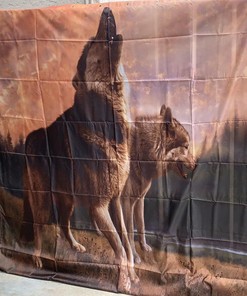 Nature Wildlife Wolf Shower Curtain Rustic Bathroom Decor Waterproof Fabric Curtain