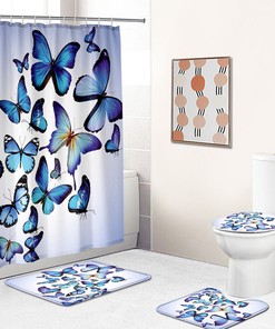 Nature-Inspired Bathroom Decor: Butterfly Shower Curtain
