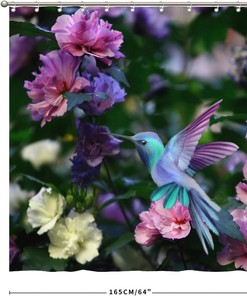 Nature-Inspired Painting Shower Curtain for a Serene Bathroom Atmosphere