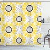 Nature-Inspired Romantic Sun Flower Art Print on Yellow Shower Curtain for Bathroom Decor 