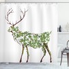 Nature-Inspired Shower Curtain With Deer Illustration For A Chic And Rustic Bath Space