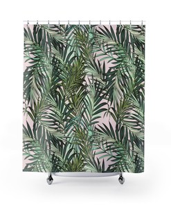 Nature-Inspired Tropical Palm Leaves Shower Curtain for Your Bathroom