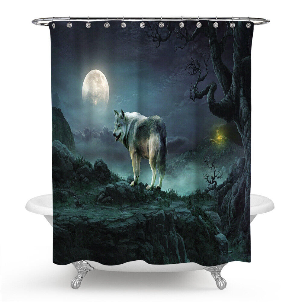 Nature-Inspired Wolf Shower Curtain For Wilderness Bathroom - Image 2