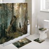 Naughty Forest Bear Baby Shower Curtain, Cute Woodland Theme for Kids Bathroom 