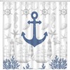 Nautical Anchor Coastal Shower Curtain, Shell Seahorse Marine Life Design for a Beachy Bathroom 