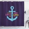 Nautical Anchor Live Laugh Love Bathroom Shower Curtain