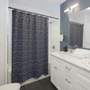 Nautical Anchor Optical Illusion Shower Curtain, Navy and White Beachy Art Design 