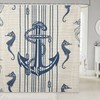 Nautical Anchor Seahorse Shower Curtain, Geometric Rope Knot Design for a Retro Bathroom 