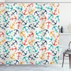 Nautical Anchor Shape In Lines Print Shower Curtain For A Bold Bathroom Look