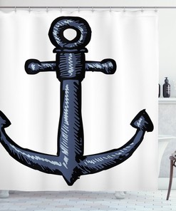 Nautical Anchor Shower Curtain - Contemporary Bathroom Accessory