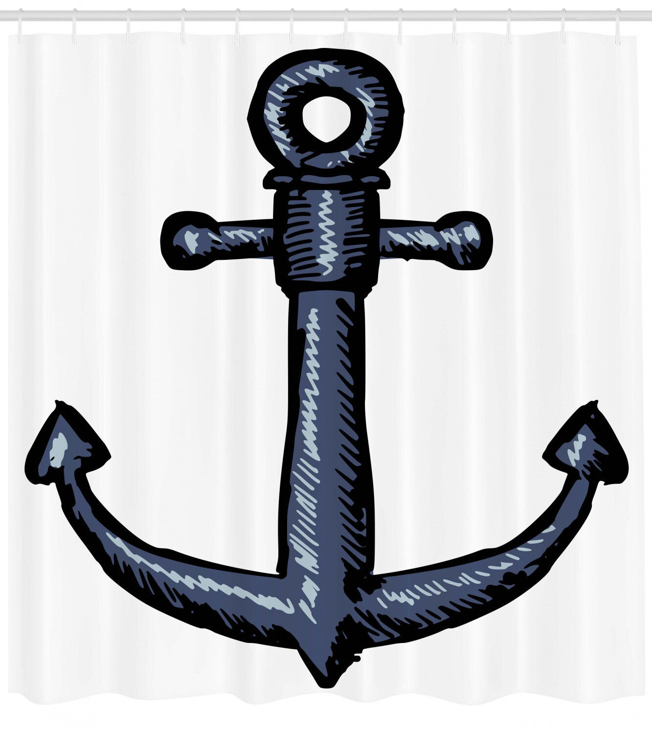 Nautical Anchor Shower Curtain - Contemporary Bathroom Accessory - Image 2
