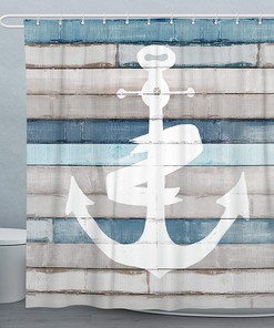 Nautical Anchor Shower Curtain With A Rustic Touch For A Coastal Bathroom
