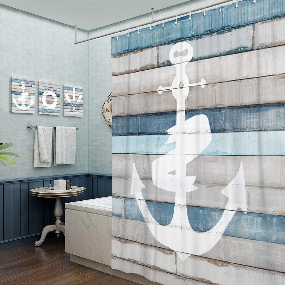 Nautical Anchor Shower Curtain With A Rustic Touch For A Coastal Bathroom - Image 2