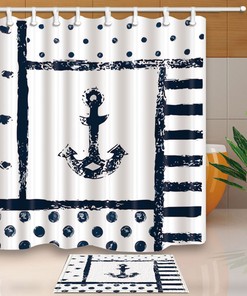 Nautical Anchor Shower Curtain With Quotes