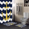 Nautical Anchor Waves Yellow Stripes Best Shower Curtain