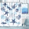 Nautical Blue Seashell Coral Shower Curtain For A Beach-Inspired Bathroom