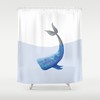 Nautical Blue Whale Shower Curtain for Ocean Lovers Bathroom Decor 