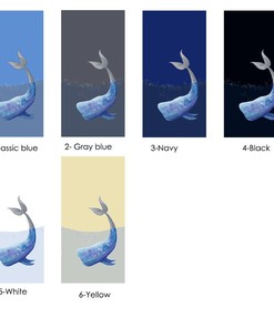 Nautical Blue Whale Shower Curtain for Ocean Lovers Bathroom Decor