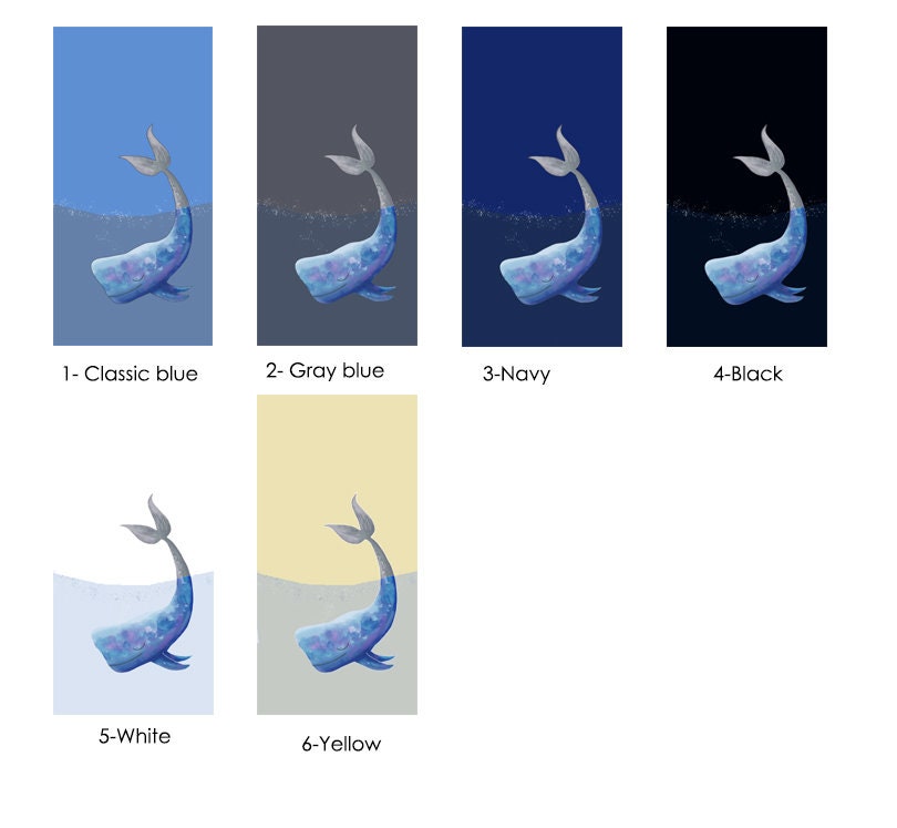 Nautical Blue Whale Shower Curtain for Ocean Lovers Bathroom Decor