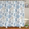 Nautical Coastal Shower Curtain for Bathroom, Seashells Starfish Seahorse Coral Beach Ocean Pattern, TOMOZ