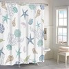 Nautical Coastal Shower Curtain with Coral, Conch, and Starfish Designs