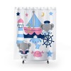 Nautical Elephant Sailor Shower Curtain with Beachy Decor for Kids' Bathrooms