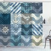 Nautical Grunge Shower Curtain with Anchor Print and Naval Elements - Perfect for Your Bathroom Dcor