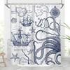 Nautical Kraken Sailor Shower Curtain For Coastal Bathroom