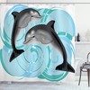 Nautical Life Dolphin Shower Curtain Print For Bathroom