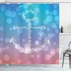 Nautical Marine Theme Shower Curtain with Starry Anchor and Bubbles for a Seaside Escape