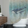 Nautical Mosaic Whale Stone Print Shower Curtain for Bathroom