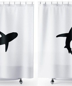 Nautical Ocean Print Shower Curtain for Bathroom Decor