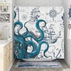 Nautical Octopus Shower Curtain - Funny And Blue - New!