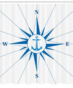 Nautical Rope Shower Curtain With Anchor Design