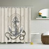 Nautical Rudder and Anchor Design Waterproof Fabric Shower Curtain