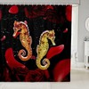 Nautical Sea Horse And Red Rose Shower Curtain For Adults.