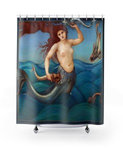 Nautical Sea Nymph Classic Premium Shower Curtain Waterproof Fabric for Elegant Bathroom Decor
