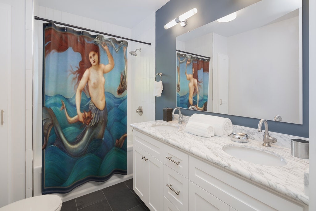 Nautical Sea Nymph Classic Premium Shower Curtain Waterproof Fabric for Elegant Bathroom Decor