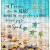 Nautical Sea Turtle Shower Curtain with Starfish and Seashell Designs - Rustic Wooden Board Bathroom Decor