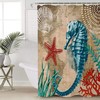Nautical Seahorse Vintage Shower Curtain for Bathroom