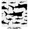 Nautical Shark Design Shower Set With Waterproof Fabric And Bathroom Accessories