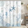 Nautical Shower Curtain - Coastal Ocean Theme with Undersea Life, Starfish and Coral