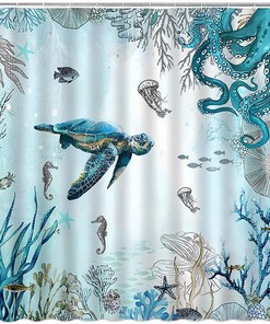 Nautical Shower Curtain With An Ocean Twist For A Sea Life Bathroom