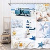 Nautical Shower Curtain for Summer Ocean Bathroom Decor 