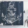 Nautical Shower Curtain with Knot Anchor Compass Print - Perfect Addition to Your Bathroom Decor