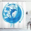Nautical Style Dolphin Shower Curtain For Bathroom