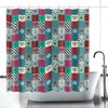 Nautical Theme Bathroom Decor Patchwork Anchor Shower Curtain for a Beachy Bathroom Decor