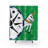 Nautical Unicorn Kids Bathroom Shower Curtain With Modern Fabric And Green Color