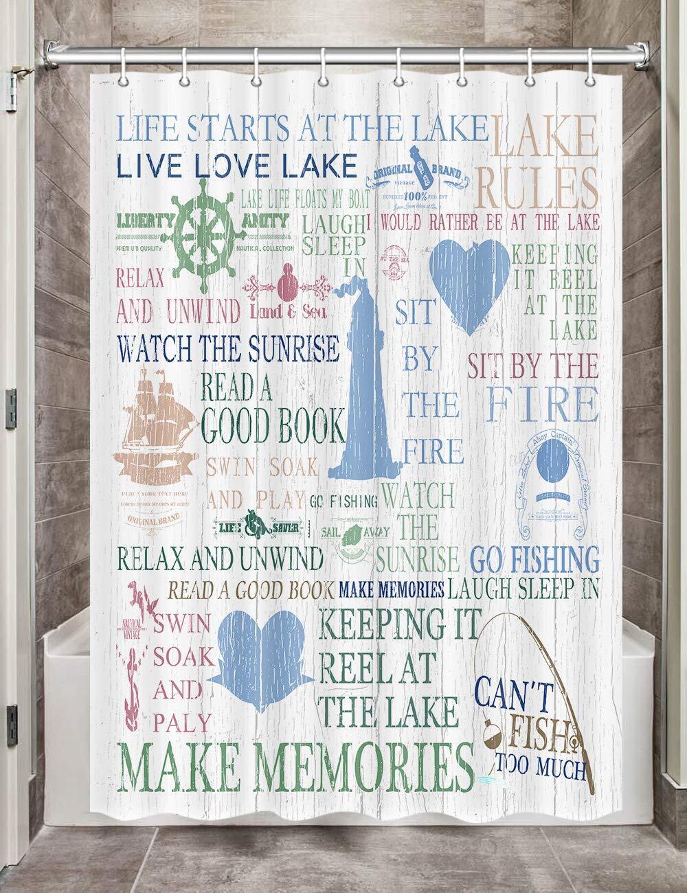 Nautical Waterproof Small Shower Curtain For Boat Lover'S Bathroom