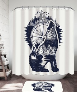 Nautical Wolf Shower Curtain - Add Mystical and Creative Touch to Your Bathroom Dcor